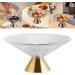 Ioensy Glass Fruit Bowl Decorative Glass Bowl Pedestal Bowl for Kitchen Counter Centerpiece Lines Gold - Buy Online on GoSupps.com