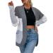 Zudoo Knitted Outerwear Soft Open Front Long Sleeve Warm Casual Travel Sweater Gray L