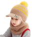 Uniyoung Baby Winter Warm Hat Scarf Toddler Girls Boys Ear Flaps Hood Balaclava Kids Fleece Lining Knit Pompom Beanie Hat with Visor Ski Snow Caps for 1-5 Years One Size Coffee