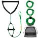 MAYAPHILOS 75ft Wakeboard Water Ski Kneeboard Rope with 15in Floating Handles ,4 Sections Watersports Tow Rope for Tubing Green and Black-4 Sections