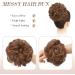 FESHFEN Messy Bun Hair Scrunchie Synthetic Updo - Light Auburn | Thick Curly Wavy Hairpiece for Women & Girls - Buy Online on GoSupps.com