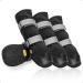 Anti-slip dog shoes with reflective straps waterproof wear-resistant leather rubber sole dog shoes paw protection for small medium and large dogs 4 pieces (size M black) m black