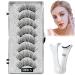 4 Pairs Magnetic Eyelashes with Applicator Magnetic Eyelashes Natural Look 3D Magnetic False Eyelashes without Eyeliner Reusable Magnetic Eyelashes No Glue No Liner Needed Easy to Wear and Remove