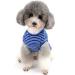 Zunea Striped Dog Shirt for Small Dogs & Cats - Soft Cotton Summer Tank Top - Blue - Size L (1 Pack) - Buy Online on GoSupps.com