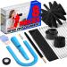 Holikme 8 Pieces Dryer Vent Cleaner Kit Dryer Cleaning Tools, Include 30 Feet Dryer Vent Brush,Omnidirectional Blue Dryer Lint Vacuum Attachment, Dryer Lint Trap Brush, Vacuum & Dryer Adapters 30feet Blue