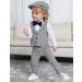 Mint Green Baby Boys 5pcs Wedding Suit Set | Grey Plaid | 2-3 Years - Buy Online on GoSupps.com