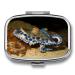 Pill Box Blue Ring Octopus Print 2 Compartment Medicine Pill Case Pill Organizer Decorative Metal Portable Pill Box for Pocket Or Purse Style