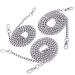 Swpeet 3Pcs Sliver Luxury Fashion 47 Inche Replacement Flat Chain Strap with Buckles Set, Perfect for DIY Metal Shoulder Cross Body Bag Hand Bag Purse Replacement