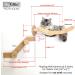 HeyKitten 17 Cat Wall Hammock for 2x4 Stud Mount - Stylish Floating Kitten Shelf for Large Cats - DIY Suspension Kitty Perch in Walnut - Buy Online on GoSupps.com