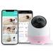 Simshine Baby Monitor with Camera and Night Vision Face Covered Alert AI Cry Soothing Lullaby Breathing Detection Temp Humidity 2K HD Video Camera 2-Way Audio Pink
