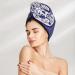 Blue & White Porcelain Microfiber Hair Towel - Soft Super Absorbent Quick Dry Wrap for Women | Ideal for Long Curly & Thick Hair - Buy Online on GoSupps.com