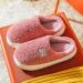 Diabetic Slippers Thick-Soled Simple Cotton Slippers Light and Comfortable Confinement Shoes-Red_36-37 Breathable House Shoes Red 5-6 US