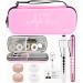 MEUUT 11 pcs Stethoscope Case Kits, Perfect Nurse Gift First Aid Kit Bag with Stethoscope Case, Penlights, Medical Scissor, Bandage Wraps, Badge Holders, Nurse Accessories for Nurses Pu_pink
