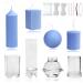 MILIVIXAY 4pcs Plastic Candle Molds for Candle Making - Including Pillar Mold  Cylinder Mold  Rectangle and Sphere Mold - Candle Mold for Beeswax Kit-3(4pcs)