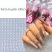 8 Sheets Retro English Letters Nail Stickers | 3D Self-Adhesive Nail Decals for DIY Manicure | Black White Gold & Silver Designs | Perfect for Women - Buy Online on GoSupps.com