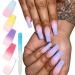 Artquee 120pcs 5 Colors Press on Nails French Ombre Medium Long Fake Nail Ballerina Matte Coffin False Acrylic Artificial File Full Cover Tip Art Multicolor Sets Manicure for Women and Girl Decoration J-ZCBMatte-JB5S
