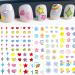 Cute Star Flower Heart Nail Stickers for Women and Little Girls Self Adhesive Color Nail Decal Stickers for DIY Nail Art Decorations and Nail Designs for Women Kids Nail Decor (6 Sheets)