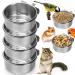 Okllen 4 Pack Bird Feeding Dish Cups Detachable Stainless Steel Bird Food Bowls with Clamp Bird Cage Feeder Hanging Pet Bowl for Chinchilla Parrot Cockatiel Conure Budgies Parakeet Small Animal