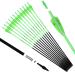 Pointdo 30inch Carbon Arrow Fluorescence Color Targeting and Practice and Hunting Arrows for Compound Bow and Recurve Bow with Removable Tips(Pack of 12) Fluorescein Green