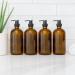 16oz Refillable Amber Glass Bottles with Locking Pump Dispensers - Pack of 4 | Made in Germany for Hand Soap, Shampoo, Conditioner, Lotions, Body Wash - Buy Online on GoSupps.com