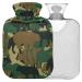 Naanle animals military camouflage heat bottle with reference heat and cold therapy Transparent hot water bottle 2l large hot hot water bottle for bed hand feet heat pain relief