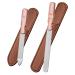 Nail File 2 Pieces Stainless Steel Nail Files with Rose Gold Anti-Slip Handle and Leather Case Double Sided Nail Filer Gifts for Women Men Girls