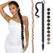 Fine braid extensions ponytail extension with hair tie 75 cm long ponytail braided art hair hair extension braid for women of course black 75 cm naturally black