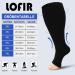Shop Lofir Medical Compression Stockings for Men & Women | Open Toe Knee-High Support Socks (20-30 mmHg Oversize Black) - Class 3 Gradient Compression - Buy Online on GoSupps.com
