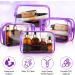 12-Piece Clear PVC Zippered Cosmetics Bag Set - Waterproof Toiletry Carry Pouch for Makeup - Purple Medium - Buy Online on GoSupps.com