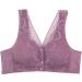 Women's Front Buckle Workout Sports Bra | Full Coverage No Steel Ring | Purplegrey, Size 38 - Buy Online on GoSupps.com