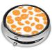 Peach Printed Mini Round Pill Box - 3 Compartment Travel Organizer | Portable Pill Case for Home & Office - Buy Online on GoSupps.com