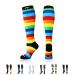 NEWZILL Medical Compression Socks for Women & Men Circulation 20-30 mmHg, Best for Running Athletic Nursing Hiking Travel Rainbow Stripes Large-X-Large