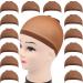 Teenitor 28 pack Brown Wig Caps Elastic Nylon Stocking Caps