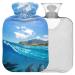 NAANLE SEA WAVE DELPHIN hot bottle with reference transparent hot water bottle Handle Hairwell Heading bags For pain relief heat and cold therapy 1L