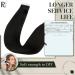 Runature Real Hair Tape Extensions - Natural Black 55cm 20 Pieces 50g - Premium Human Hair Extensions - Buy Online on GoSupps.com