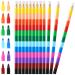 Leinuosen Stacking Crayons Stackable Buildable Crayons Colorful Crayon for School Office Supplies  12 Colors (12 Pieces)