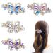 4 PCS Hair Clips for Women Ladies  Butterfly Design Crystal Rhinestones French Barrettes Spring Hair Barrettes Clip  Women Fashion Ponytail Holders Barrettes for Daily Wear (Multicolor) 4 Count (Pack of 1)