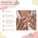 Premium WOOXDYUK 24 PCS Pink & White Rhinestone French Tip Press-On Nails | Long Coffin Style Artificial Nails for Women with Glue - Buy Online on GoSupps.com