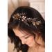 Kercisbeauty Purple and Pink Crysal Short Hair Piece for Women and Girls Gold Side Headband Wedding Bridal Bridesmaid Boho Jewelry - Buy Online on GoSupps.com