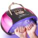 UV LED Nail Lamp  256W UV LED Nail Dryer Light for Gel Nails Polish Manicure Professional Salon Curing Lamp with 4 Timer Setting Sensor/57pcs Dual Light Beads(Comes with 6 Free Gifts)