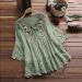 Vintage Lace Patchwork Plus Size Blouse with Bow Detail | Green 3X-Large - Buy Online on GoSupps.com