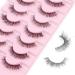 Parriparri Cat Eye Lashes Fluffy Wispy Eyelashes Natural Look 7 Pairs False Eyelashes with Clear Band Soft Fake Lashes Mink 02