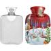 Shop Snowman & Christmas Tree Hot Water Bottle - 2 Litre Soft Fleece Cover for Warmth & Comfort - Perfect for Hot & Cold Compresses - International Shipping Available - Buy Online on GoSupps.com