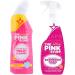 Pink Stuff Toilet Cleaner Gel (750ml) And The Miracle Bathroom Foam Cleaning Spray (850ml) Bundled with Crevice Grout Gap Brush Cloth & Sponge - Buy Online on GoSupps.com