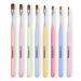 Gel Nail Brush, 8Pcs Acrylic Nail Sculpting Brush for Salon at Home DIY Manicure with Tips Builder Brush Pen and Structure Gel Brush Colorful