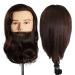 L'IMAGE MAX styling head with medium brown human hair with beard