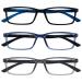 Opulize sea glasses Blue light filter narrow frame spring hinges improve the sleep computer glasses gaming anti-reflective men B9 +3.50 diopters black / blue / gray