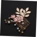 Didiseaon Flower Hair Accessories Rhinestone Headpiece Bridal Headpiece Rhinestone Hair Comb Jeweled Hair Combs Pearl Hair Comb Wedding Gold Hair Comb Clip Tiara Crystal Set Pink Bride - Buy Online on GoSupps.com