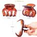 RC Roche Ornament 6 Pcs Womens Large Brown Jumbo Pumpkin Hair Clips - Strong Hold Interlocking Teeth Clutcher Clamp - Beauty Fashion Accessory - Buy Online on GoSupps.com