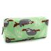 LParkin pencil case made of coarse linen with sloths for pens stationery as a make-up bag cosmetic bag green
